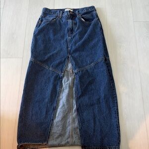 Madewell Denim Maxi Skirt with Front Slit